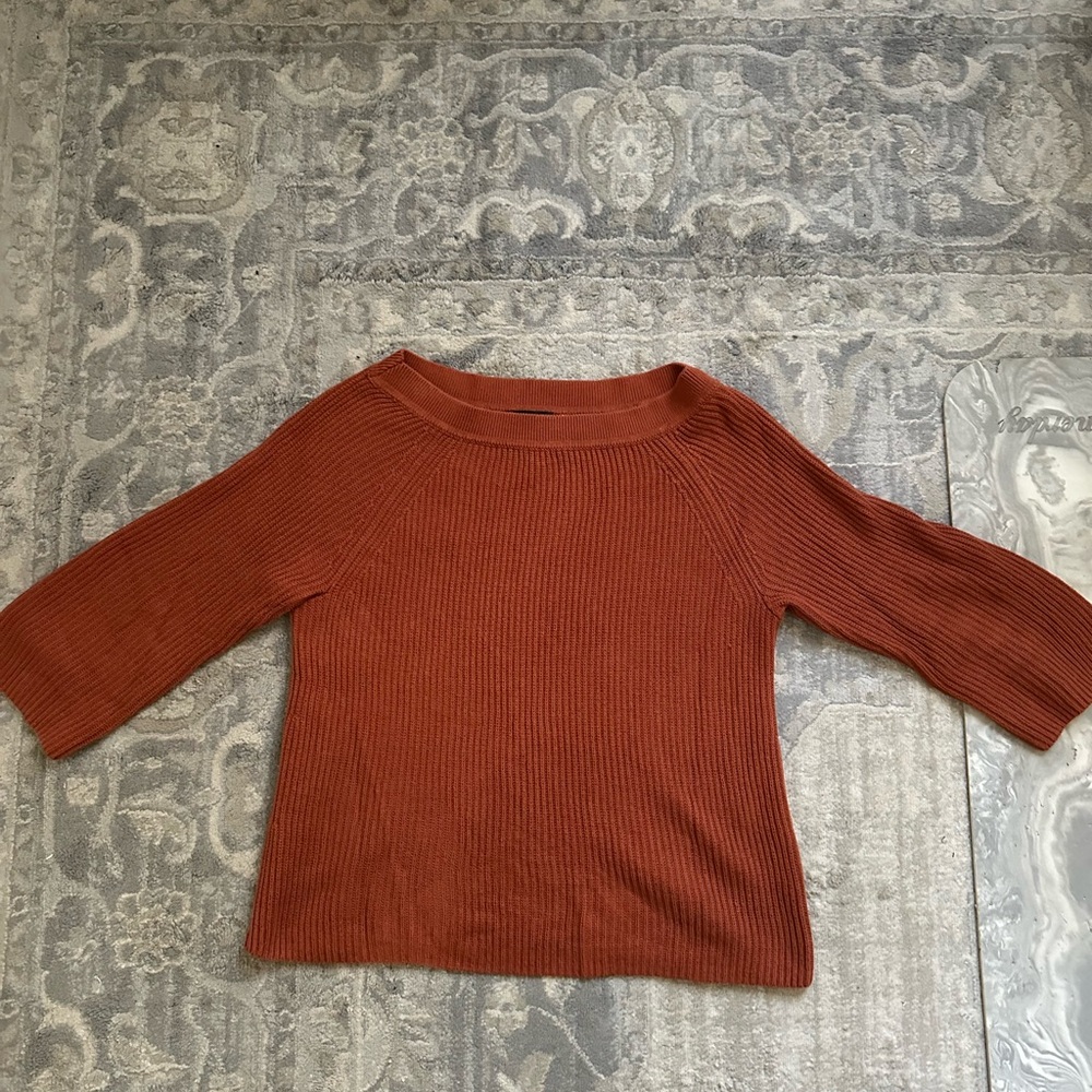 100% Cotton Rust Boatneck Sweater